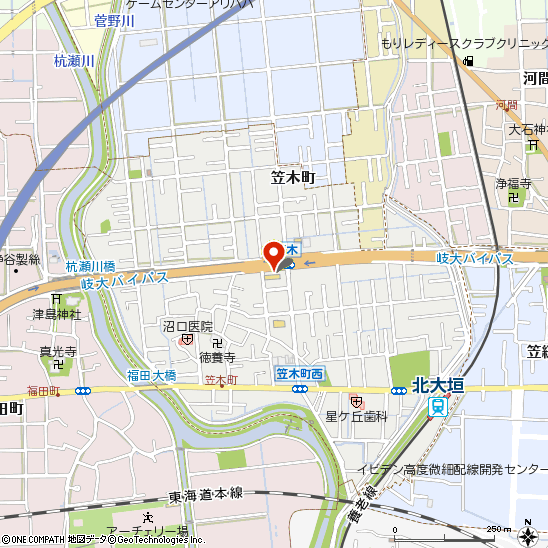 タイヤ館大垣付近の地図